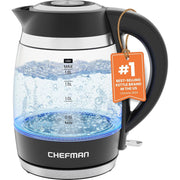 Chefman RJ11-18-PL 1.8L 1500W Electric Kettle, Black