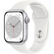 Apple Watch Gen 8 Series 8 41mm Silver Aluminum - White Sport Band MP6L3LL/A