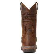 Ariat Anthem Patriot Waterproof Western Boot, Distressed Brown, Square Toe, 10-Inch Shaft, 1.5-Inch Horseman Heel, Medium Width, 9.5