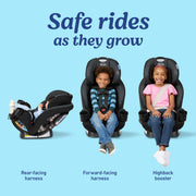 Graco TrioGrow SnugLock 3-in-1 Convertible Car Seat, Warren Black, 5-Point Harness, Lightweight, Cup Holders