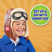 Just Play Danny Go Aviator Hat, Vintage Style Brown Costume Headwear for Kids Ages 3 and Up, 23156