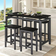 Segmart Dining Room Set - B2233 Minimalist Counter Height Dining Table Set Of 5, Black