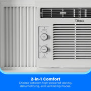 Midea MAW05M1WWT-N 5,000 BTU 150 Sq ft Mechanical Window Air Conditioner, White