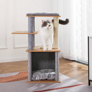 Vibrant Life 31.5inch Wooden Cat Tree Tower with Large Condo and Perch