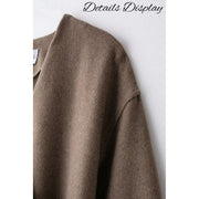 ScarletteEmmy Womens Wool Blend Belted Wrap Coat, Soft Polyester Knit, Open Front, Long Sleeve, Black Brown Khaki