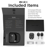 RVLock Compact Keyless RV Door Lock with Back-Lit Keypad, Remote Fob, Durable Metal Core, Black, COMP-R