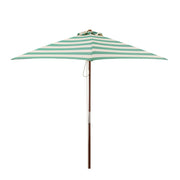 DestinationGear 1283 6.5' Square Market Umbrella, Soft Teal/Ivory Stripe, UV Protection