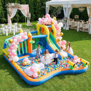 Ktaxon 11-in-1 Inflatable Bounce House with Water Slide, Kiosk Theme Water Park for Kids Backyard
