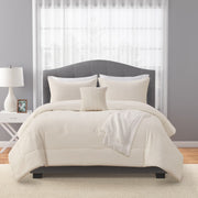 Mainstays MS9344409622-23 Full/Queen 5-Piece All-Season Comforter Set, Ivory Waffle
