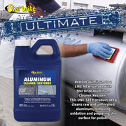 Star Brite Ultimate Aluminum Cleaner & Restorer, 64 oz, For Pontoon Boats, Jon Boats, Canoes, Unpainted Aluminum