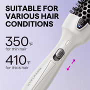 Wavytalk Thermal Brush 1.5 Inch Ceramic Negative Ion Round Hair Styling Tool White