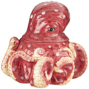 Blue Sky Clayworks Octopus Red Ceramic Cookie Jar with Lid, 12.5 in x 12.5 in x 10 in, 14276