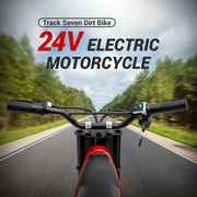 Track 7 24V Electric Dirt Bike 250W Ride on Motorcycle with Twist Grip Throttle, Hand-Operated Dual Brakes, Speed Up to 10 MPH, for Age 8-12, Red