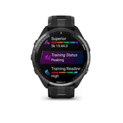 Garmin International Titanium Bezel GPS Smartwatch with Whitestone Case, Black