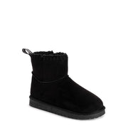 MUK LUKS Women's Truvie Faux Suede Cozy Ankle Bootie, Black, 10