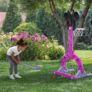 Delta Children Minnie Mouse 4-in-1 Sports Center Adjustable Basketball Hoop Soccer Hockey Net Golf Game Pink SP86612MN-1057