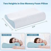 JUSTLET GDZ02 Cervical Memory Foam Pillow Set of 2, Blue