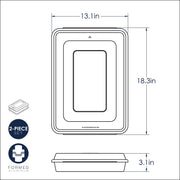 Nordic Ware Naturals Aluminum Bakeware Set, 2 Piece High-Sided Half Sheet Pan with BPA-Free Lid, 13 x 18 in, Silver