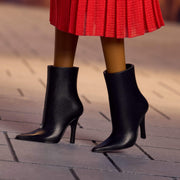 Mattel Barbie Signature Collectible Fashion Doll, Milan Street Style Outfit with Red Jacket, Pleated Skirt, Black Boots, Mini Purse, JJX31