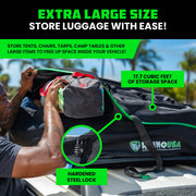 Rhino USA Heavy Duty Waterproof Rooftop Cargo Carrier, 17.7 Cubic Feet, Black, Universal Fit, AC-SBRT177-SB-W-C
