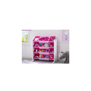 Delta Children TB83450GN-130 Kids Toy Storage Organizer with 12 Plastic Bins, White/Pink