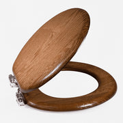 Design House Dalton Wooden Round Soft Close Toilet Seat, Java Brown, Quick-Release Hinges, 16.5 in, 561241-JV