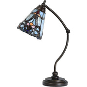 Bieye L10688 Baroque Tiffany Style Stained Glass Rocker Arm Reading Desk Lamp Night Light