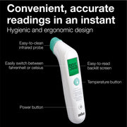 Braun BST200 TempleSwipe Forehead Thermometer, All Ages, White