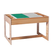 Your Zone TF14039 Kids 2 in 1 Building Block Storage Play Table, Natural, Age 3+