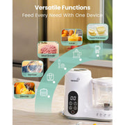 Grownsy Gz-Bfm Stainless Steel Multi-Function Auto Cooking & Grinding Baby Food Maker - White