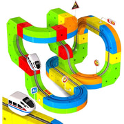 Annexfun T121 Electric Train Set, 110 Pieces, 3D DIY Track Building Kits