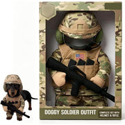Generic Pet Tactical Soldier Uniform Dog Costume, Camouflage Military-Style Harness with Combat Helmet, American Flag Patch, Small to Medium Dogs and Cats, M-L-XL