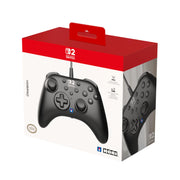 Hori HORIPAD Turbo Wired Controller with Programmable Rear Buttons and Turbo Function, Black, Compatible with Nintendo Switch 2 and Switch OLED