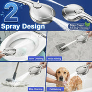 Jill Deaaa 9-Mode High Pressure Shower Head with Pause Button, Anti-Clog Nozzles, Stainless Steel Hose, Chrome, ECOHALT-S1