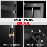 WORKPRO Black Small Industrial Metal Storage Cabinet w/Doors & Shelves - Adjustable