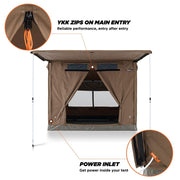 Oztent 30 Second Expedition Tent, Waterproof, Free Standing, Green, 8 ft Wide x 6.6 ft Deep x 6.6 ft High with Awning