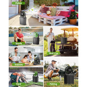 JINLICTE Portable Misting Fan, Rechargeable Battery Operated, 3-Speed, 12.4 in Diameter, Green