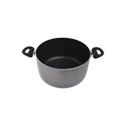 Imusa 0009404691636 10Qt Charcoal Nonstick Stock Pot with Glass Lid and Steam Vent, Black