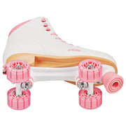 Roller Derby W412AL Pixie Hightop Adjustable Women's Roller Skates Size 7-10, White/Pink
