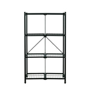 Armadillo ARRR36B Tough Collapsible Large 4 Tier Metal Storage Shelf with 300 lb. Capacity with Wheels