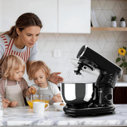 Yumystori Stand Mixer, 5.3 Qt Stainless Steel Bowl, 6-Speed Tilt-Head Electric Kitchen Mixer, Black, SM10380