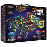 Hero Squad Laser Tag Set of 4, Rechargeable Guns with LCD, 360 Sensors, Multiple Game Modes, All-In-One Charging Dock, Multicolor