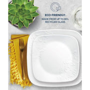 Corelle 1147223 16 Piece Cherish Square Dinnerware Set, White