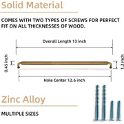 Goo-Ki 2202GT-320-12 Cabinet Pulls, 12.6-in Hole Center, Distressed Antique Brass (Set of 12)