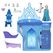 Mattel Disney Frozen Elsa Ice Palace Storytime Stacking Castle Playset with Posable Elsa Doll, Olaf and Snowgie Figures, Fold-Out Slide, Balcony, Hidden Room, Multicolor, JDP63