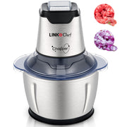 LINKChef FC-5125-2L-US 2L Meat Grinder Food Processor Stainless Steel Meat for Vegetable Meat Fruit