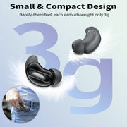 Aptkdoe Sleep Earbuds, Mini ANC Wireless Earbuds, In Ear Bluetooth 5.4 Headphones Deep Bass Stereo, Black