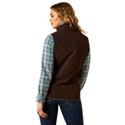 Ariat Women's Dilon 2.0 Reversible Insulated Vest, Brown, Large, Sleeveless, Standing Collar, Full Front Zipper, 3216372
