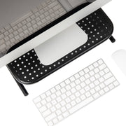 Mind Reader Monitor Stand, Ventilated Metal Laptop Riser, Desktop Organizer, Black, Set of 2, 14.5