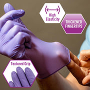 MedPride Nitrile Disposable Gloves, Powder-Free, Latex-Free, Textured Fingertips, Blue and Purple, Small, 1000-Pack